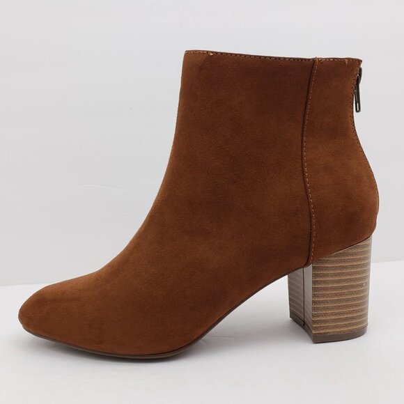 JustFab Grace Womens Size 10 Cognac Brown Booties - Picture 4 of 11